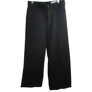 GAP Denim Wide Leg Jeans Womens 6 Black High Rise Cropped Stretch Clean Girl